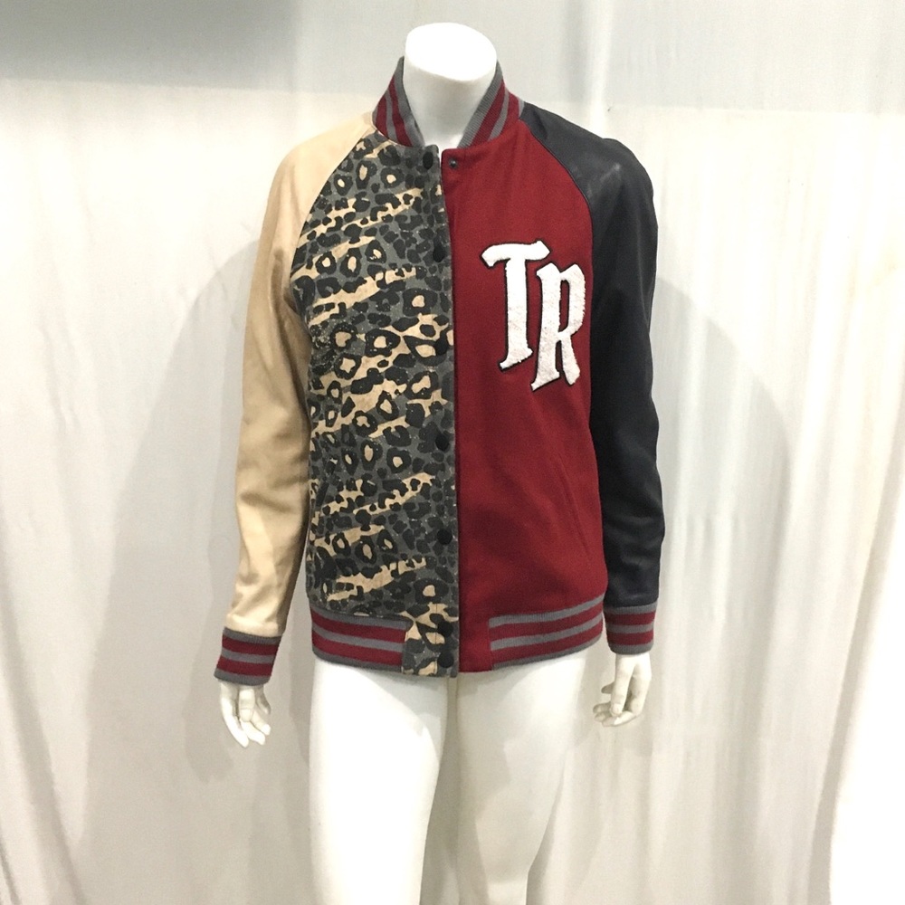 True Religion Womans Letterman Varsity Jacket